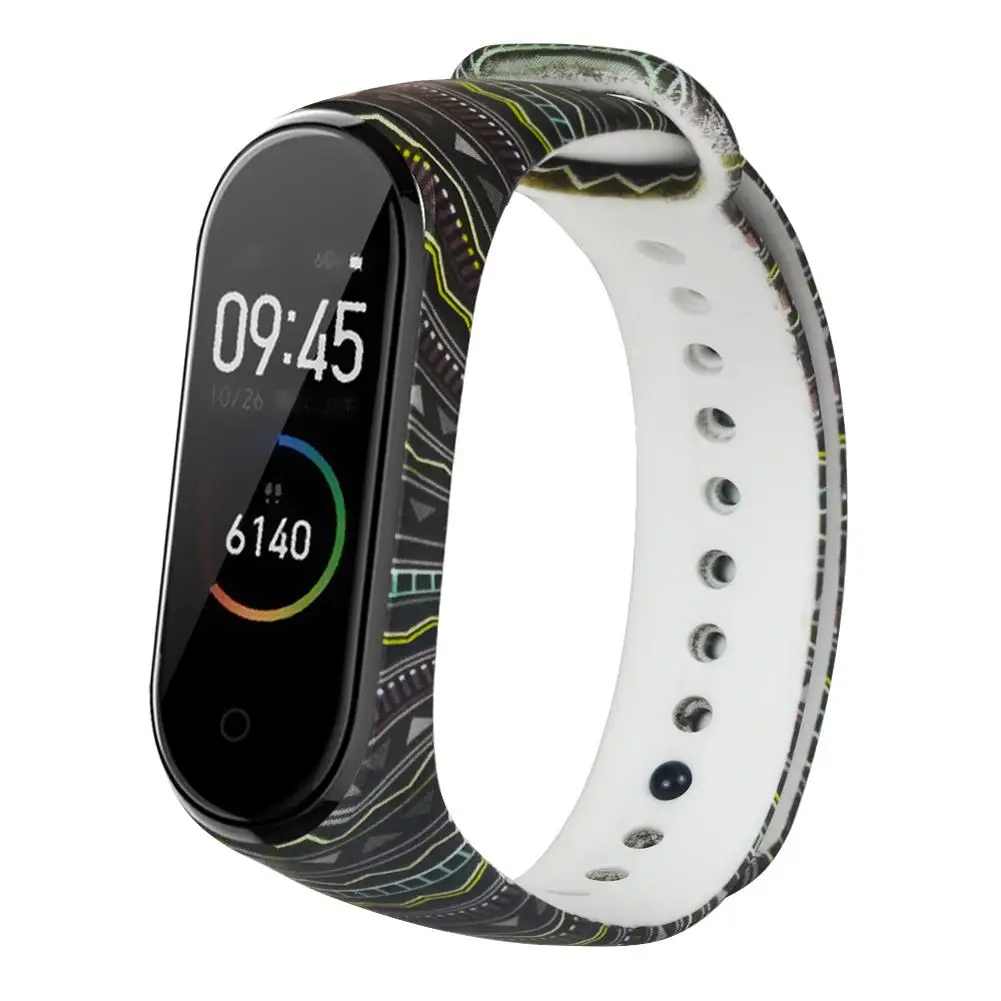 Силиконовый ремешок для Xiaomi Band 4 M4, браслет с узором, персонализированная печать, сменные спортивные часы, ремешок на запястье для Xiaomi Bracelet