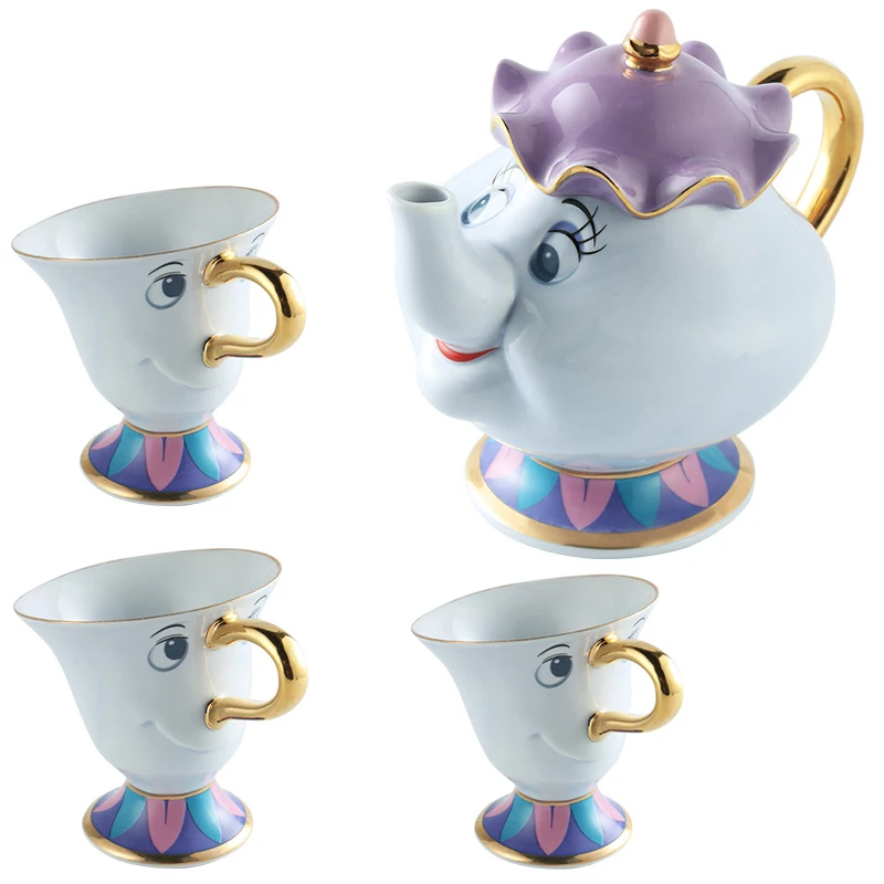 Чайный набор с чипом Mrs Potts героями мультфильмов Beauty And The Beast кофейный чайник