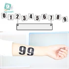 Европейский Кубок по футболу Funs, татуировка с цифрами и алфавитом, временная татуировка, наклейка, водостойкая, для рук, лица, спортивные игры, фанаты, тату