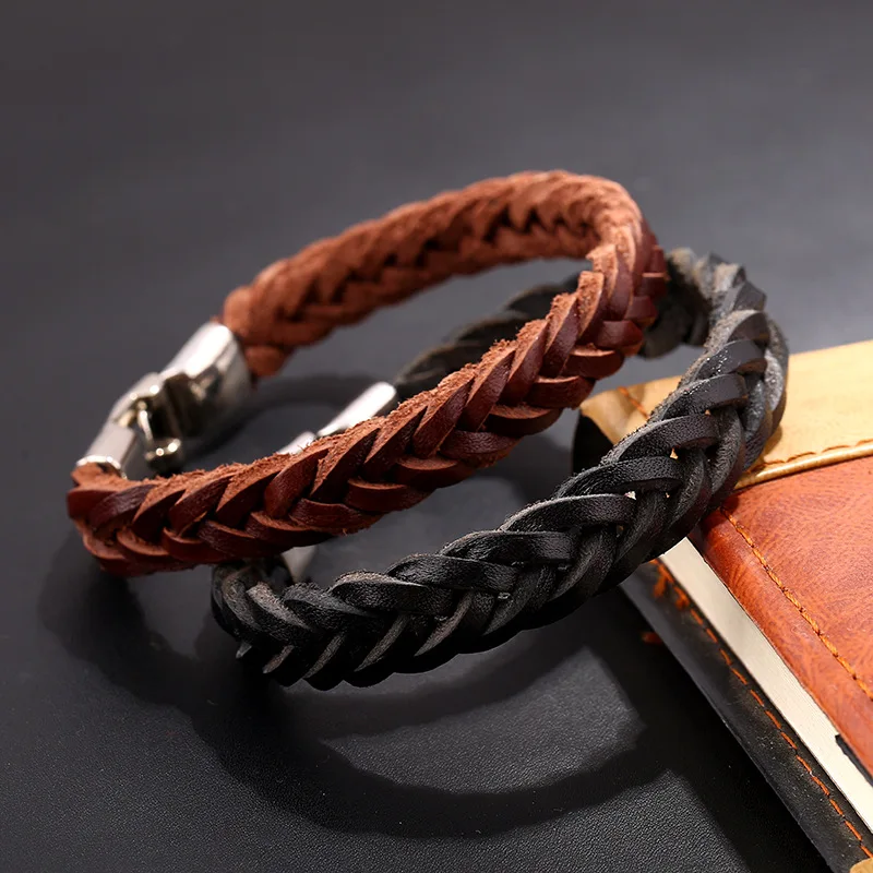 New punk Men's leather bracelets fashion High-quality personality woven for women men jewelry Deri Bileklik | Украшения и