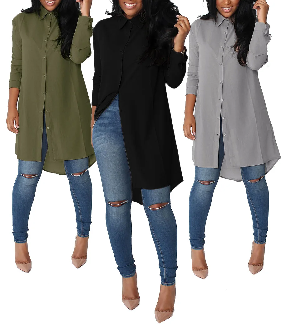 2018 Весенняя Новая женская Повседневная Свободная короткая спереди и сзади