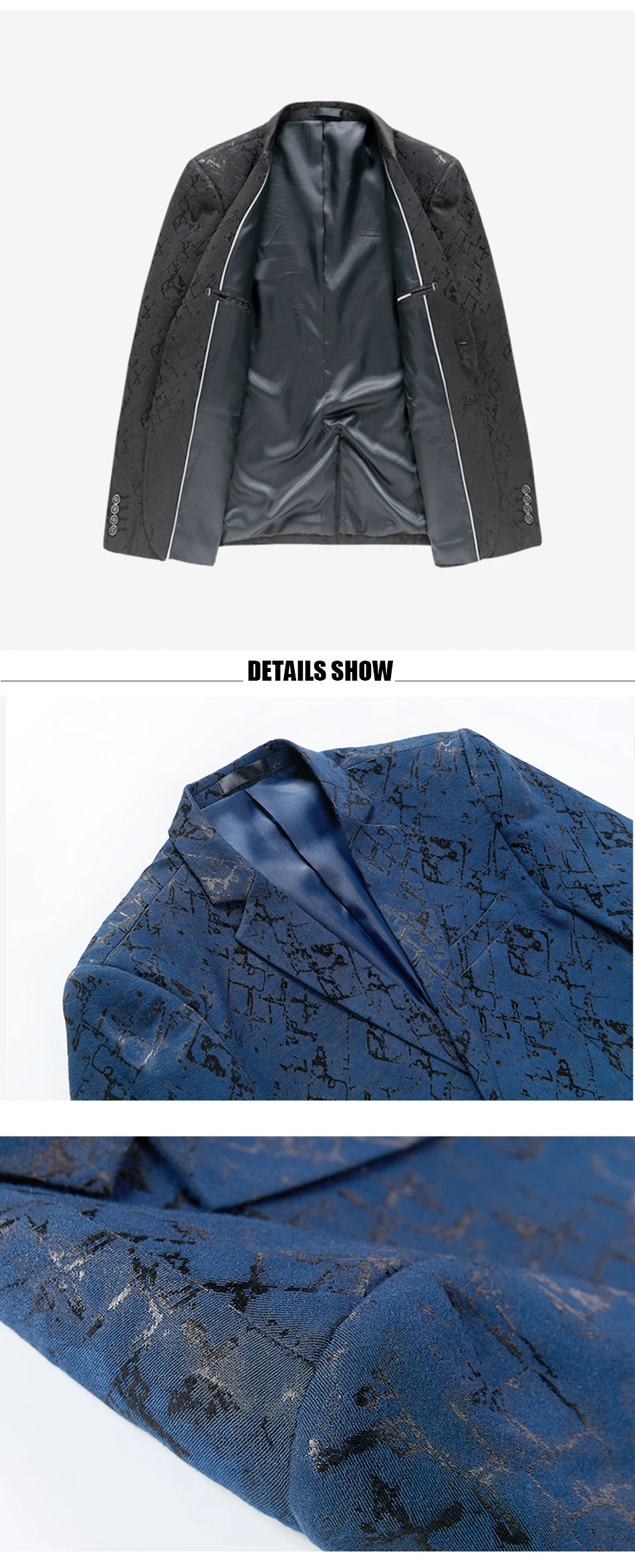 Большие размеры, M-6XL, мужской костюм с длинными рукавами, куртки, деловой Свадебный парадный смокинг, куртка для мужчин s, тонкий элегантный принт, мужские блейзеры, пальто