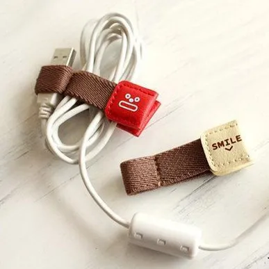 12 шт. в упаковке кожа так же для поездок на Кабельные Winder Cord Органайзер держатель