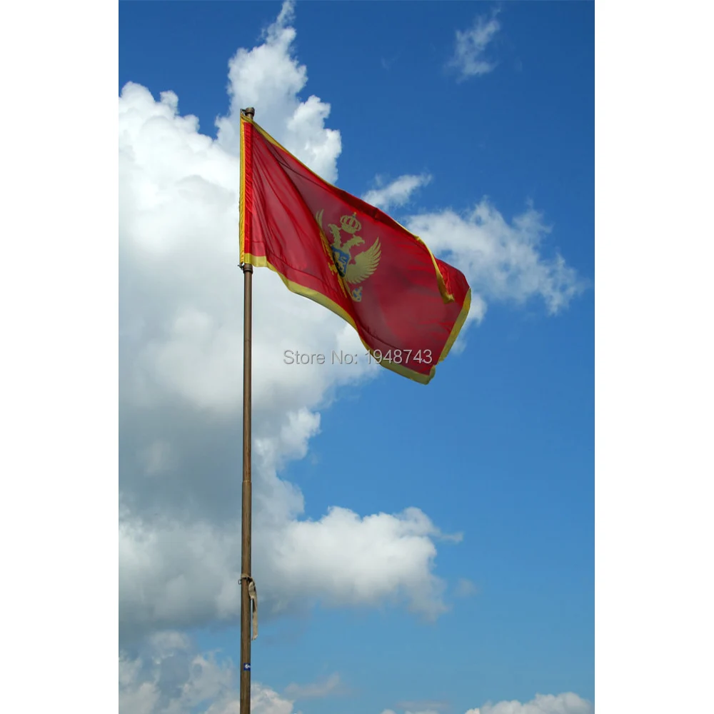 В Черногория(меня) флаг из полиэстера, флаг 5*3 фута 150*90 см все цвета логотипы