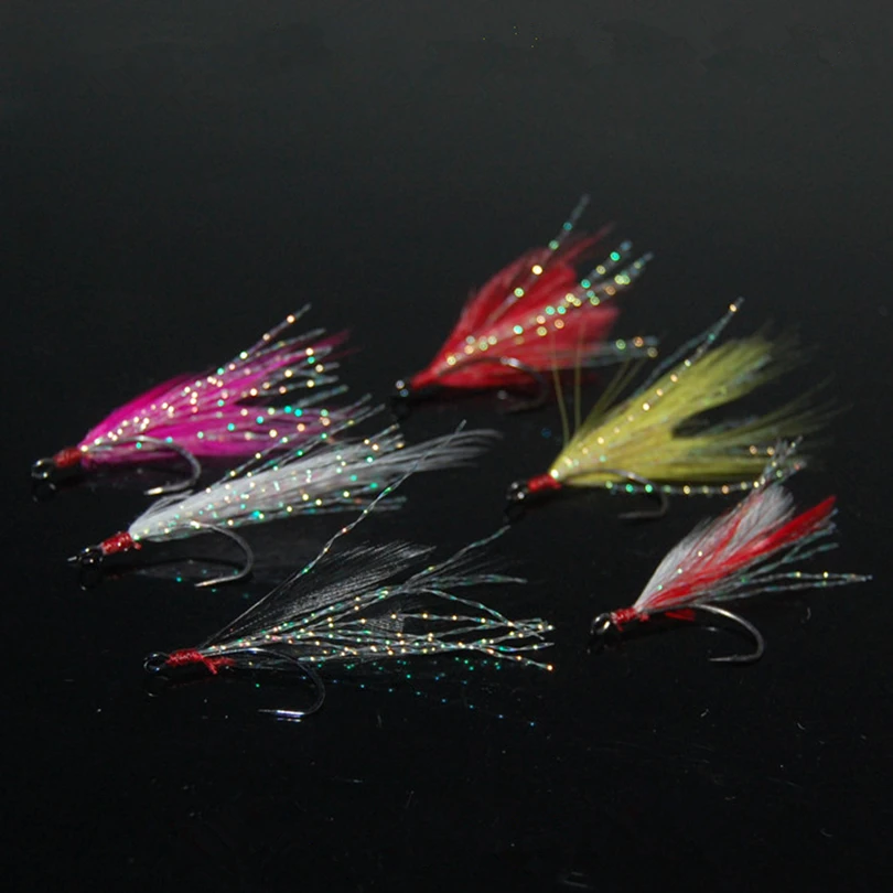 Рыболовный крючок из углеродистой стали рыболовный с перьями большое отверстие