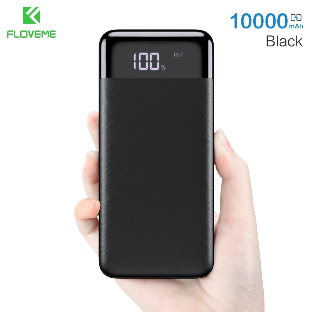 FLOVEME 10000 мАч Внешний аккумулятор для iPhone Xiaomi Mi 9 Huawei Powerbank Портативный мини двойной