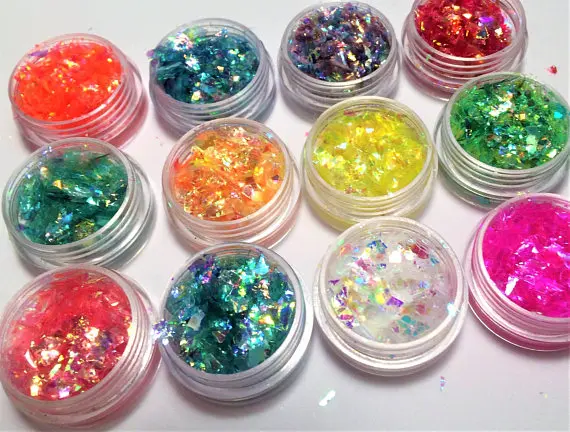 

Iridescent Glitter Flakes, Laser Cut Glitter Irregular Glitter, Nail Art Mylar Glitter Flakes - Chunky Glitter - 1/2/3/4 tbsp