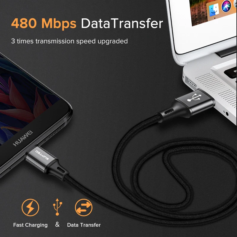 Кабель Micro USB SUPTEC провод для быстрой зарядки телефонов зарядный шнур Samsung S7 Xiaomi Huawei