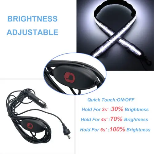 12 V 1,3 M гибкий светодиодный фонарь для кемпинга 5050 SMD Караван Лодка водонепроницаемая полоса