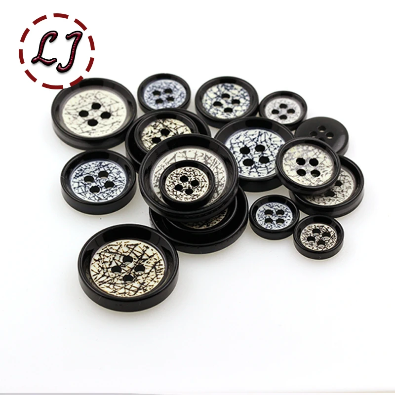 Бесплатная доставка 10 шт./лот синий кофе 4 отверстия круглая кнопка полимерная