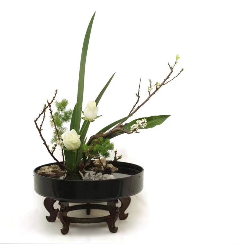 Японский стиль Ikebana обучающий цветочный горшок чистый цвет пластиковый ваза