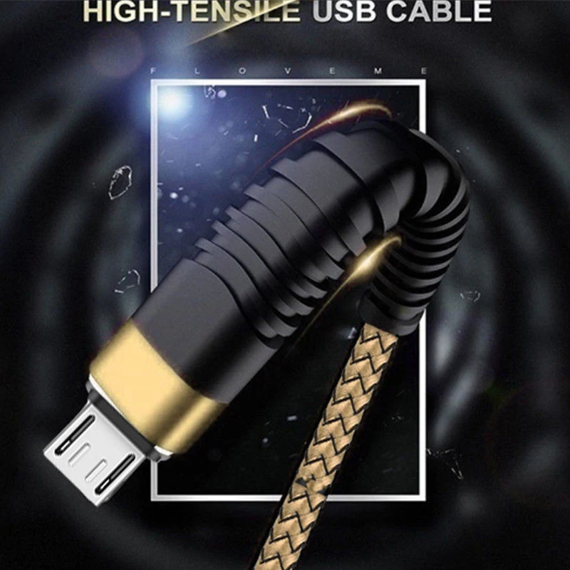 Высокопрочный кабель Micro USB для быстрой зарядки и передачи данных телефонов Samsung S4