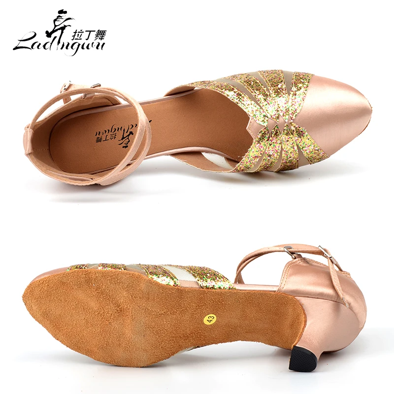 Женские туфли для латиноамериканских танцев 5/6/1/7/7 см из сатина и блестящей ткани