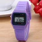Силиконовые водонепроницаемые часы-будильник многофункциональные спортивные электронные часы F91 модные трендовые детские часы
