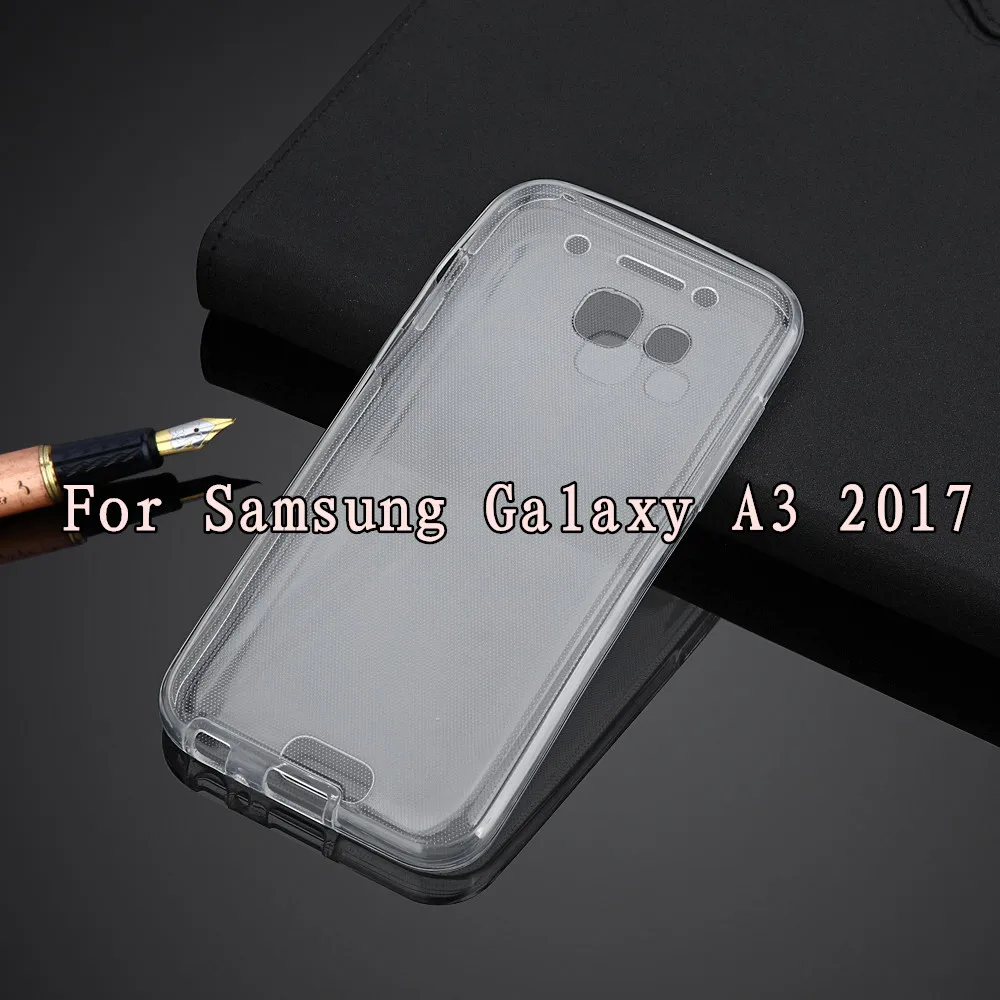 Прозрачный мягкий ТПУ чехол с полным покрытием для Samsung Galaxy A3(2017)/A5 2017/A7 2017
