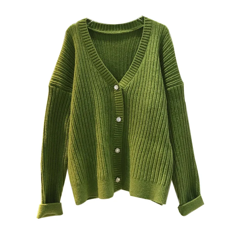 

Свитер Кардиган Femme 2019 осень зима корейский однобортный свободный шерстяной кардиган женский Повседневный вязаный короткий кардиган cc669