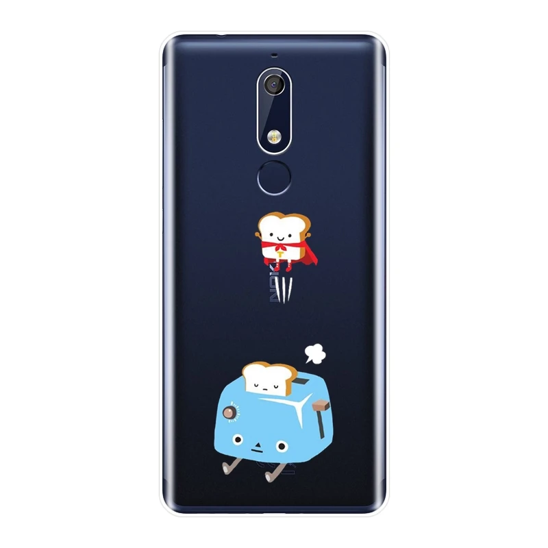 Задняя крышка для Nokia 2 1 3 5 6 7 Plus Мягкий силиконовый смешной авокадо банан Kawaii