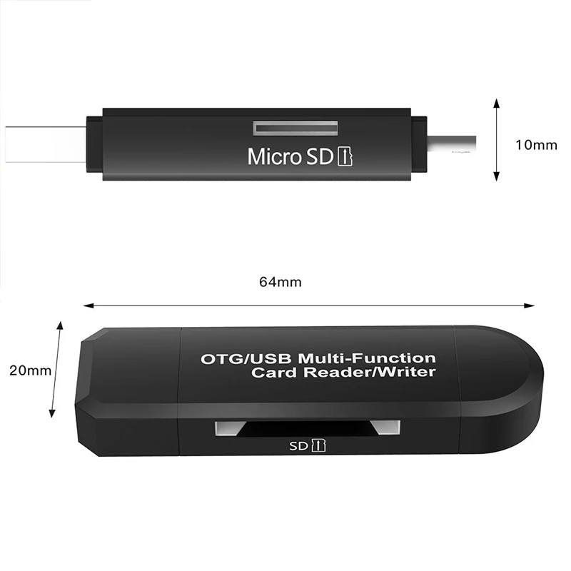 USB 2 0 OTG Micro SD / SDXC TF 3 в 1 Кардридер высокоскоростной Универсальный TF/SD для Android
