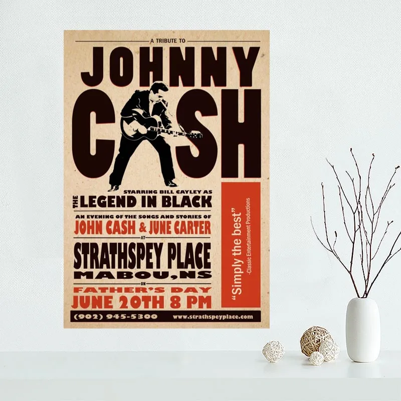 

Hot Sale Custom Johnny Cash Canvas Poster Home Decor Poster Print creative mural art More Size Best Gift