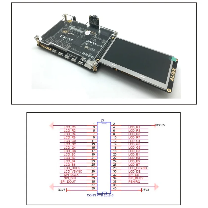 4 3 дюймовый TFT ЖК дисплей модуль для макетной платы XILINX FPGA 480(RGB) * 272 монитор с 10