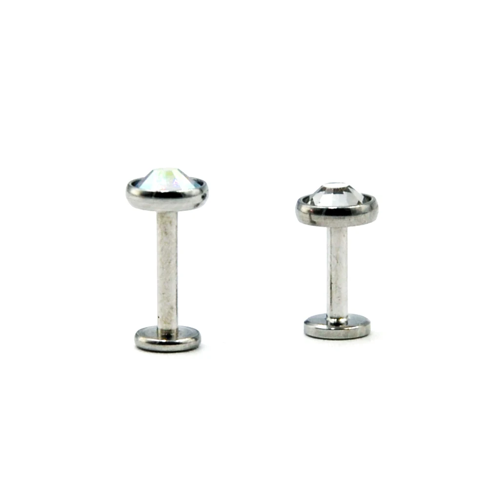 BOG 2PCS 316L хирургические Сталь с внутренней резьбой на плоской подошве CZ