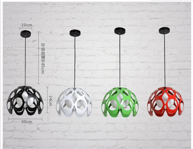 

Moderne 2018 nouveau design fer lampe de Pendant double tetes pour chambre salon noir/blanc couleur