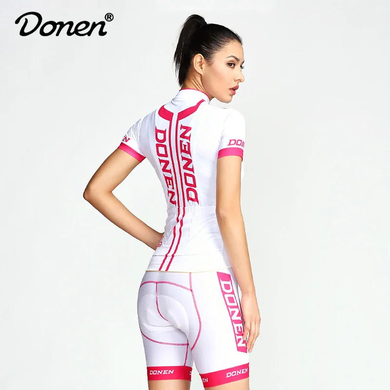 cycling set DONEN, новинка, для велоспорта, женский, розовый, короткий рукав, Джерси, нагрудник, шорты, для езды на велосипеде, гоночная команда, дорожный, байкер, для велоспорта, спортивный костюм/комплект - Цвет: cycling set