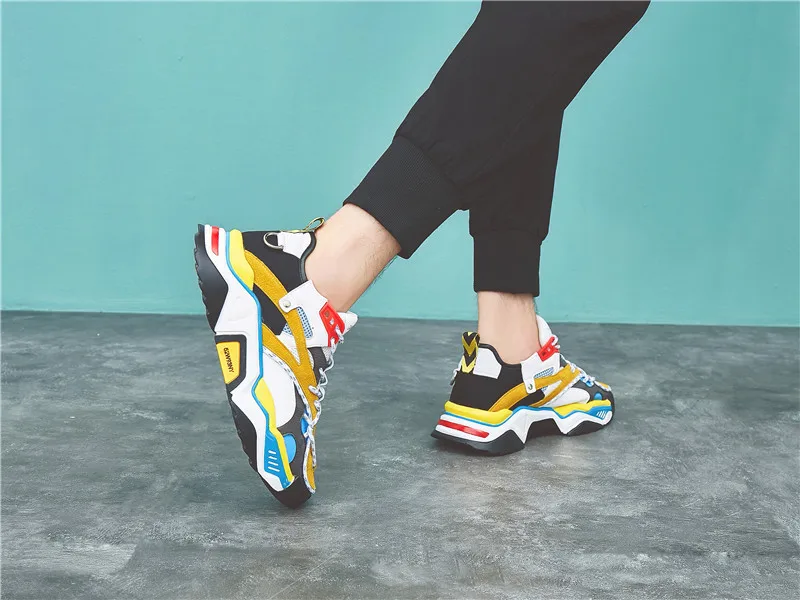 Повседневная Белая обувь; женские кроссовки на платформе; zapatos de mujer; модная брендовая обувь; chaussures femme; женская обувь из натуральной кожи; Цвет Черный
