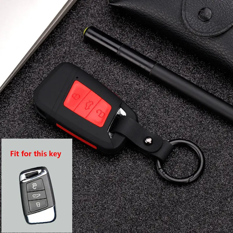 C-black Fashion ABS+Silica gel Carbon fiber Car Remote Key Case Cover For VW Passat B8 MK7 Skoda Superb A7 Seat - Название цвета: C-black