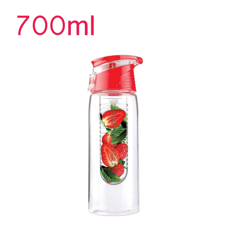 

Pink Tritan BPA free Plastic 700ml Handle Bar Travel Water Bottle , eco-friendly Lemon Fruit Sink Pipe Water Mug Free Shipping