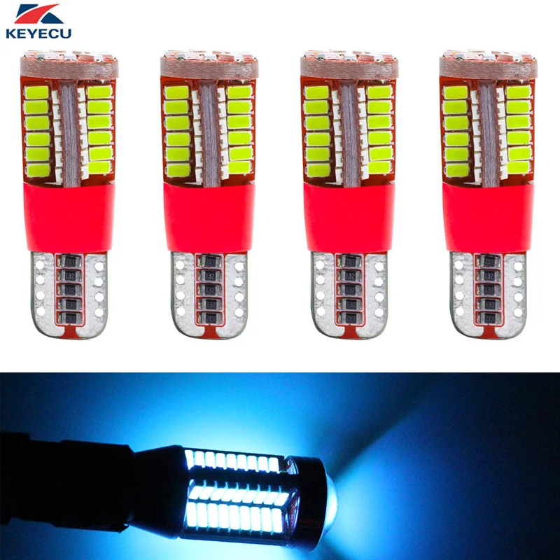 

KEYECU 4 шт. 6000k T10 W5W Клин 3014 57SMD яркие Светло-Голубые светодиодные лампы для салона автомобиля наружные парковочные боковые габаритные огни