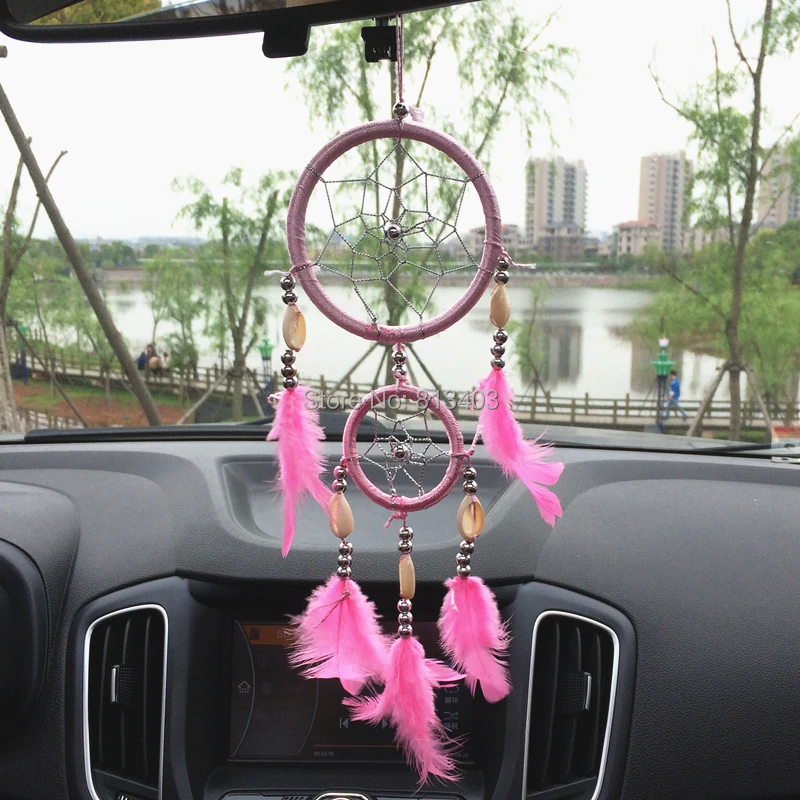 India Style Handmade Dream Catcher Circular Net With feather Hanging Decoration Decor Ornament Gift | Wind Chimes &amp Decorations