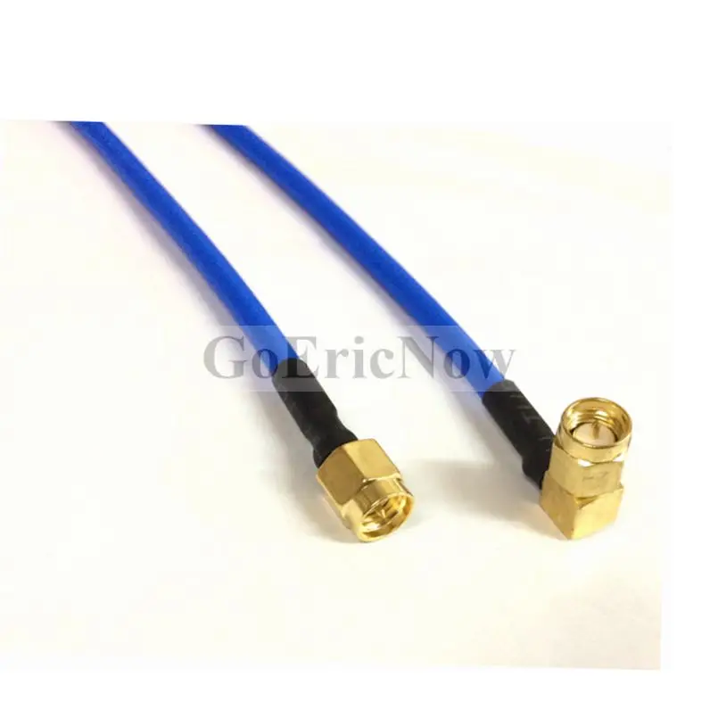 Коаксиальный кабель RG402 RF с разъемом SMA папа и штекером Полужесткий синий