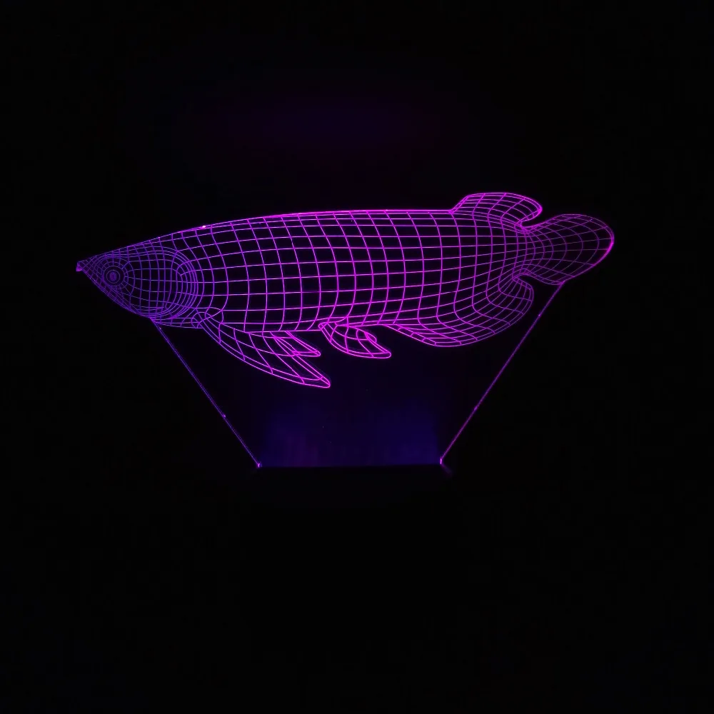 3D модная Имитация рыбы визуальный СВЕТОДИОДНЫЙ Ночник светильник Lucky Arowana