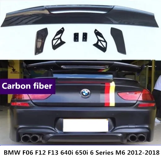 Углеродное волокно Кра заднее крыло багажник выступ Спойлеры для BMW F06 F12 F13 640i 650i 6
