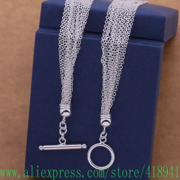 Ожерелье с серебряным покрытием модные ювелирные изделия многолинейное