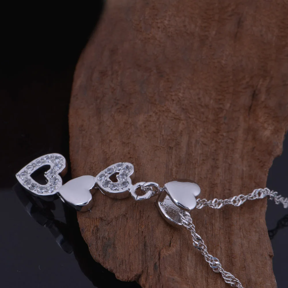 White/Rose GD Plated Necklace Heart Shape Mosaic Crystal Pendant For Valentine's Day Gift | Украшения и аксессуары