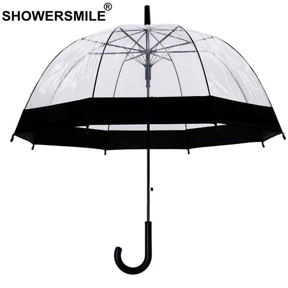 SHOWERSMILE прозрачный зонтик гриб дамы Parapluie Свадьба аполлон для дождя купол длинной