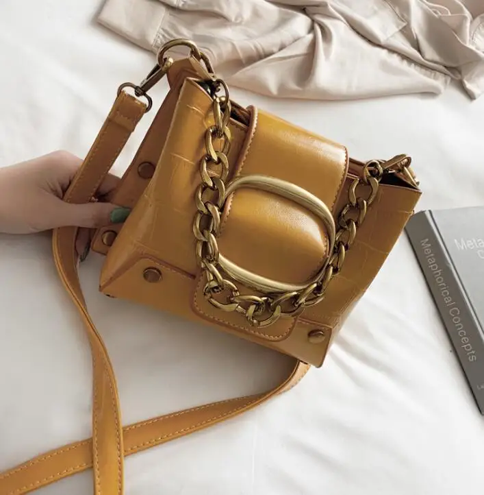 Yellow Роскошная женская сумка с крокодиловым узором, модная новинка, женская дизайнерская сумка из искусственной кожи, сумка на плечо с цепочкой, сумка через плечо для женщин - Цвет: Yellow