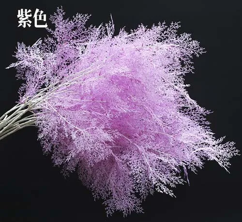 purple 5 шт. искусственный Rime цветок сосны смога ветка дерева искусственная трава Поддельные листьев растений Сад Главная Свадебные украшения потолка - Цвет: purple