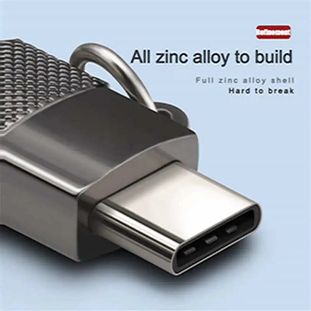 Адаптер Micro USB для передачи данных OTG Type c с металлической цепью ноутбука ПК iPhone