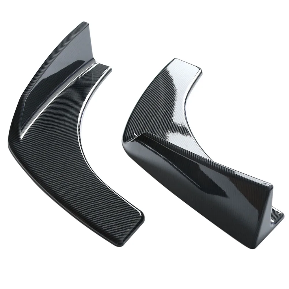 2PCS Scratch Resistant Carbon Fiber Pattern Decorative Replacement ABS Wrap Angle Bumper Splitter Wing Universal Front Shovel | Автомобили