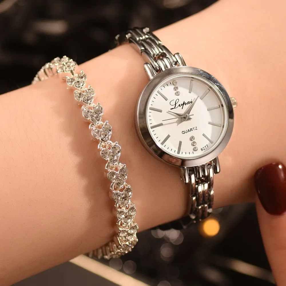 Женские часы с браслетом Lvpai повседневные кварцевые аналоговые из нержавеющей