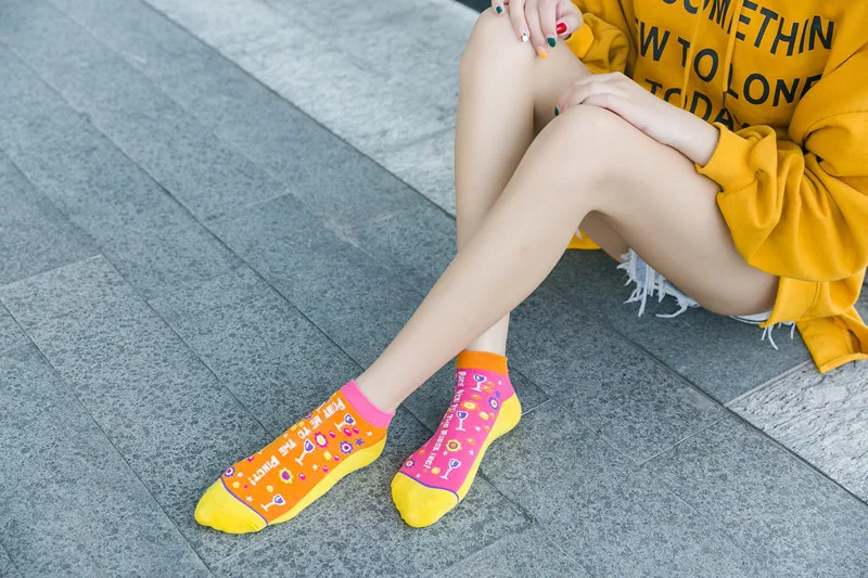 Популярные модные носки Harajuku с забавным рисунком из мультфильма chaussettes, женские носки с головой тыквы и лося, милые носки до щиколотки kawaii happy