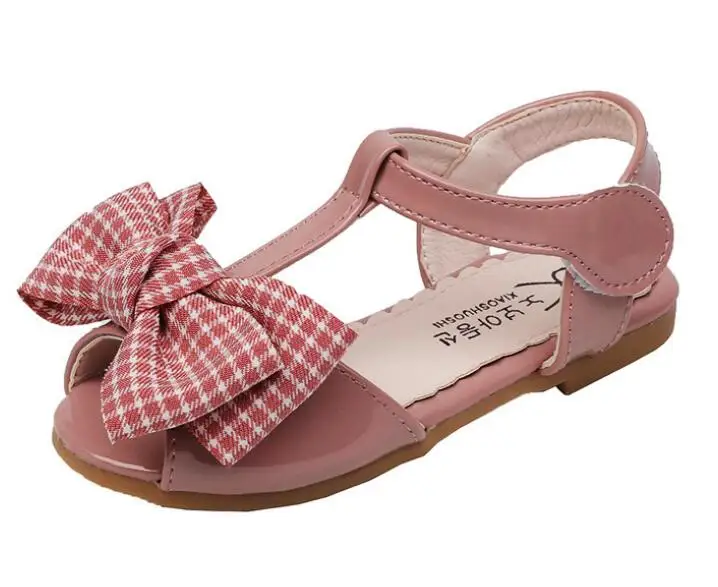 Новинка лета 2019 пляжная обувь корейские детские сандалии с бантом и открытым