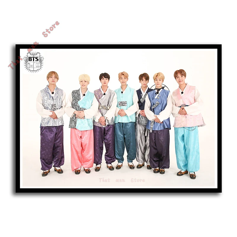 Kpop Bangtan мальчики плакат четкое изображение Живопись Домашний Декор стены Искусство Плакат - Цвет: Серый