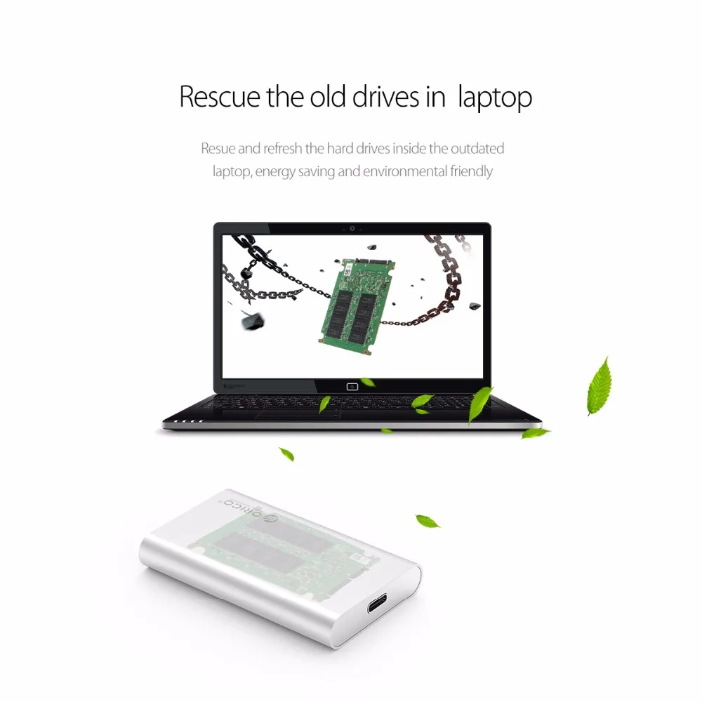 Orico 1,8 дюйма алюминиевый мини Msata Ssd корпус Hdd чехол type-C 5 Гбит/с высокоскоростной винт фиксирующий Жесткий драйвер внешний накопитель Bo