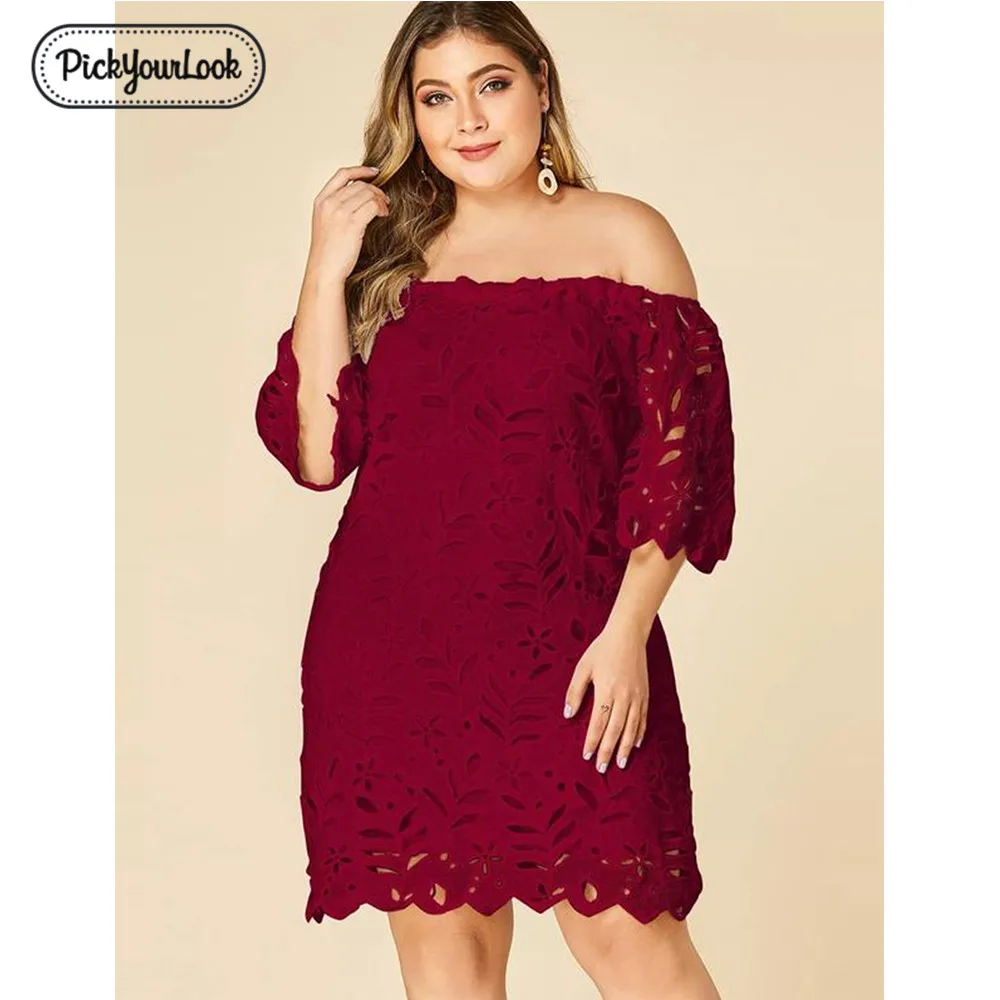 Pickyoulook размера плюс женские миди платье вечерние свадебные летнее открытое