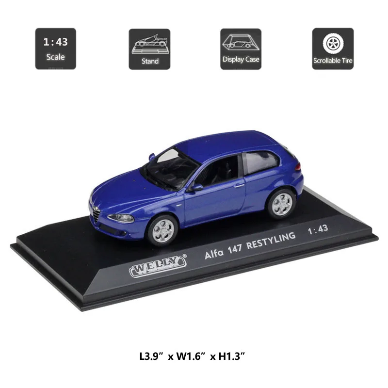 HOMMAT моделирование Welly 1:43 весы Alfa Romeo 147 рестайлинг модель автомобиля литье под