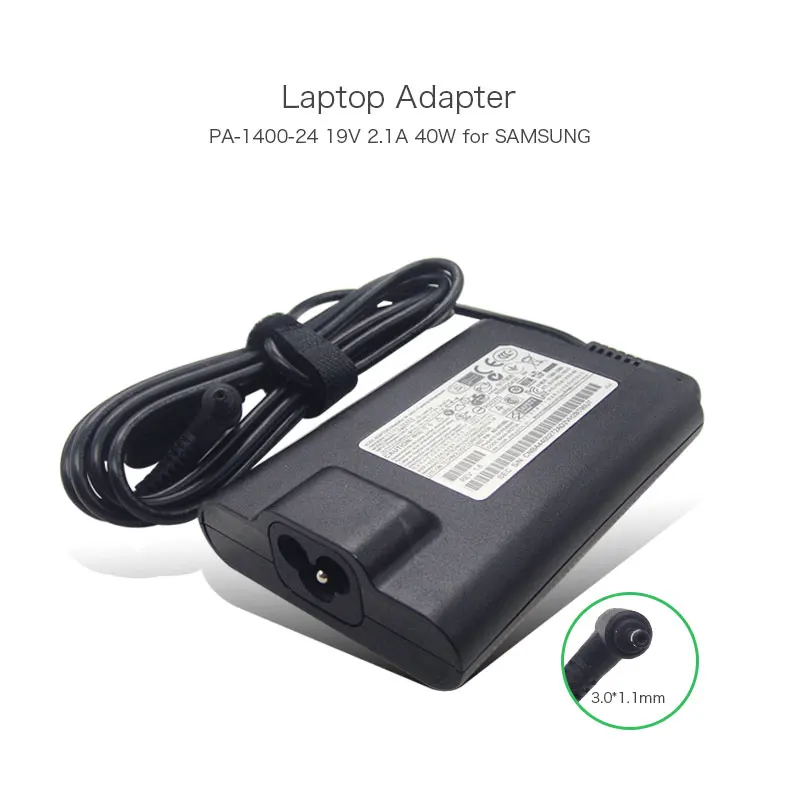 Новое поступление 19V 2.1A 40 Вт 3 0*1 1 мм PA 1400 24 ноутбук адаптер зарядного устройства